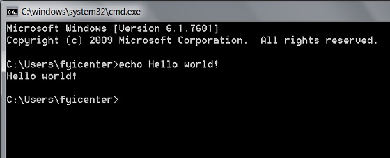 Command Line Prompt Window