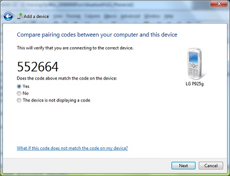 Bluetooth Accept Pairing from LG Phone