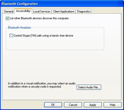 Bluetooth Configuration - Accessibility