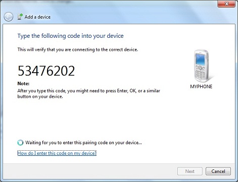 Bluetooth Pairing Code Generated for Phone Connection
