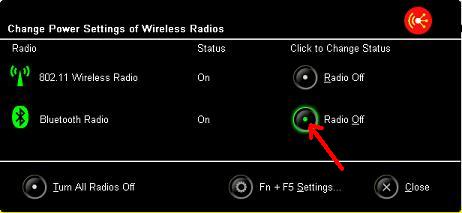 Turn On Bluetooth Radio on IBM ThinkPad