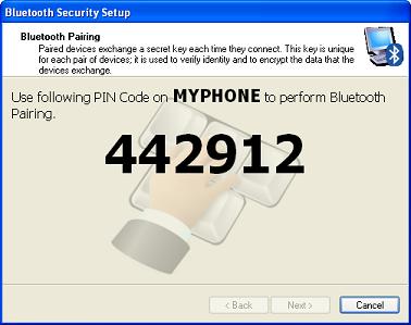 Bluetooth Security Setup - System PIN Code