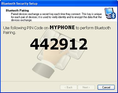 Bluetooth Security Setup - System PIN Code