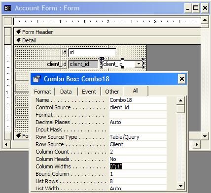 MS Access Combo Box with a Table or Query