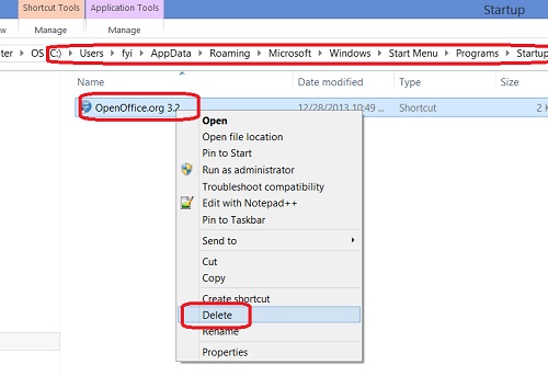 Windows 10 - Delete Item from Personal Startup Folder