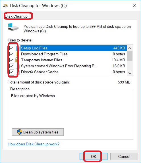 Windows 10 - Running Disk Cleanup