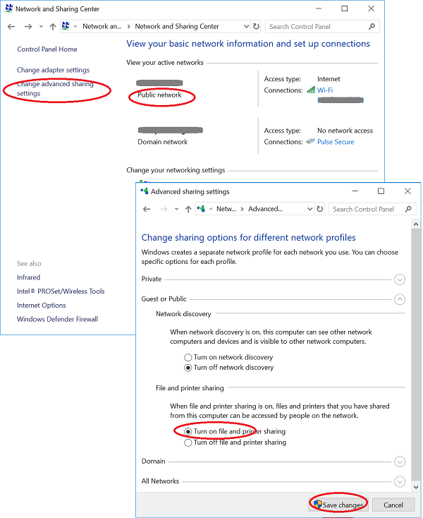 Turn on File Sharing on Windows 10