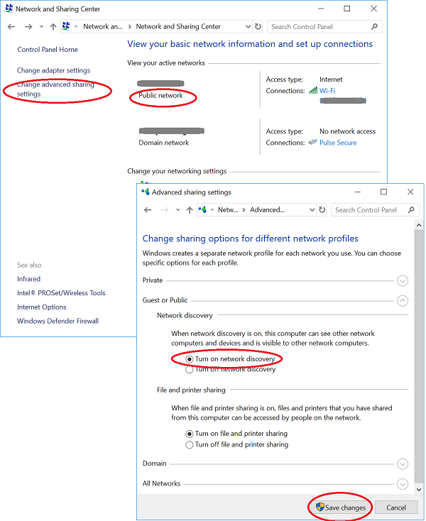 Turn on Network Discovery on Windows 10