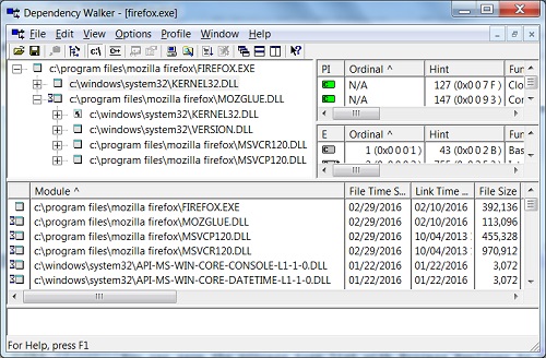Windows 7 Process Explorer - Dependency Walker