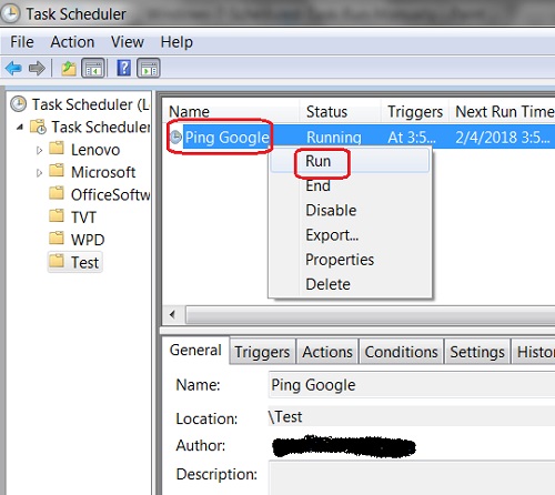 Windows 7 - Run Scheduled Task Manually