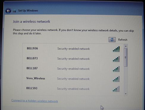 Windows 7 Setup - Select Wireless Connection