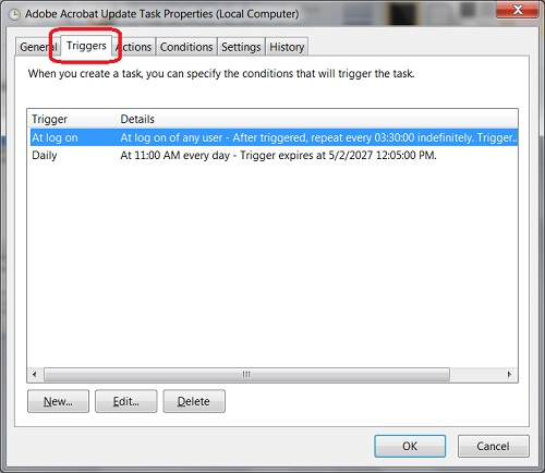 Windows 8 - Triggers of Scheduled Task