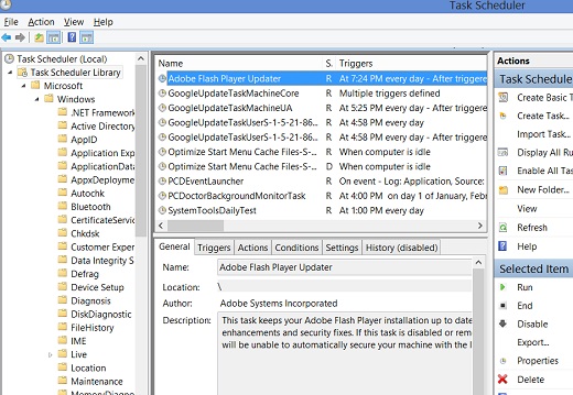 Windows 8 - View Scheduled Tasks on Task Scheduler