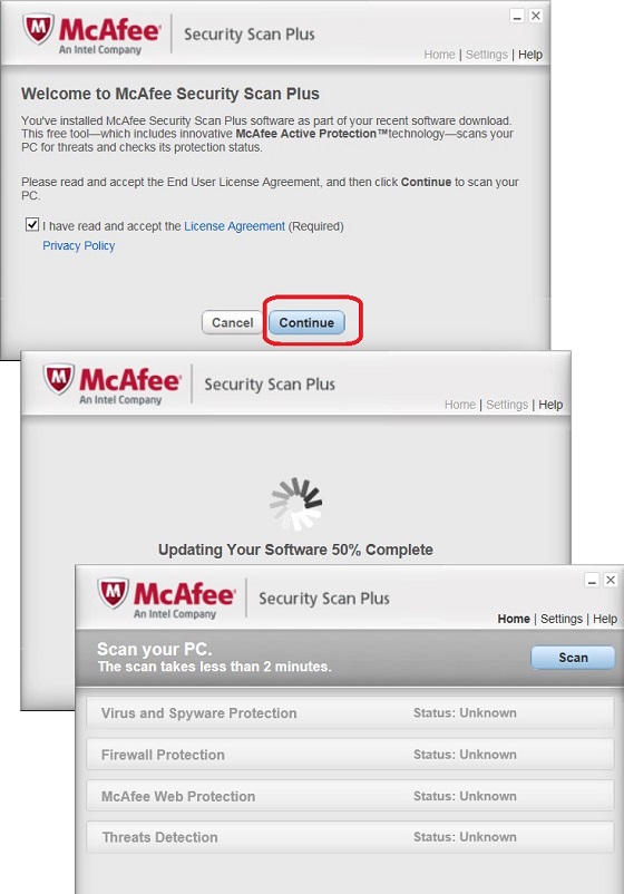 Update McAfee Security Scan Plus