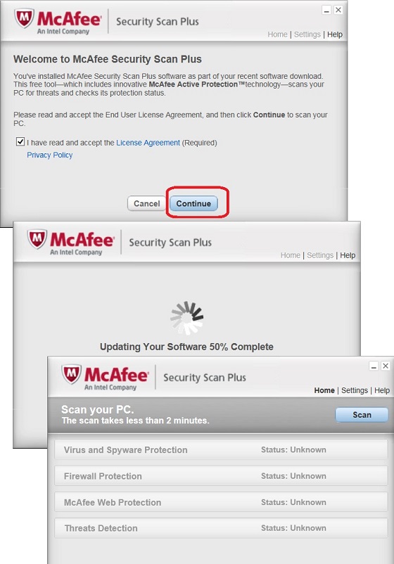 Update McAfee Security Scan Plus