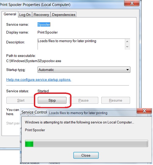 Windows 8 Services Console - Start/Stop Service