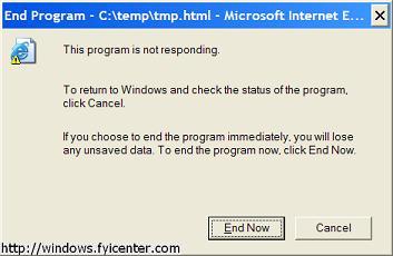 Program Not Responding End Now