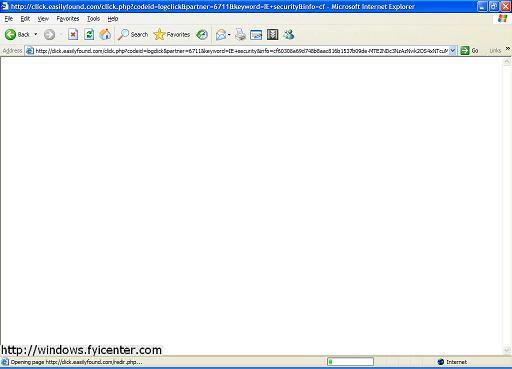 IE Search Hijacker Ads Provider