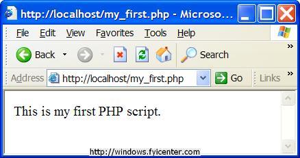 IIS First PHP Script