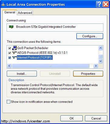 Local Area Connection Properties
